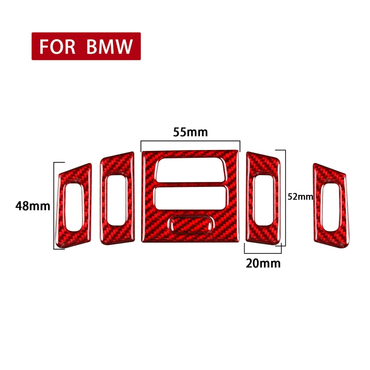 5 PCS Set for BMW 3 Series E90 High Matching Carbon Fiber Car Air Outlet Decorative Sticker,Left and Right Drive Universal(Red) - In Car by buy2fix | Online Shopping UK | buy2fix