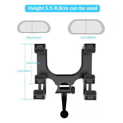 Carbon Fiber Strong Magnet Car Rear Mirror Navigation Phone Holder - In Car by buy2fix | Online Shopping UK | buy2fix