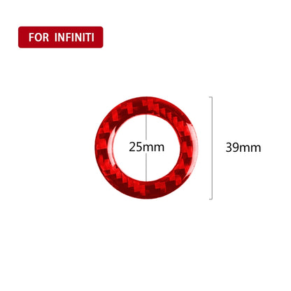 Car Carbon Fiber One-button Start Decorative Sticker for Infiniti Q50 2014-2020 / Q60 / QX60, Left and Right Drive(Red) - In Car by buy2fix | Online Shopping UK | buy2fix