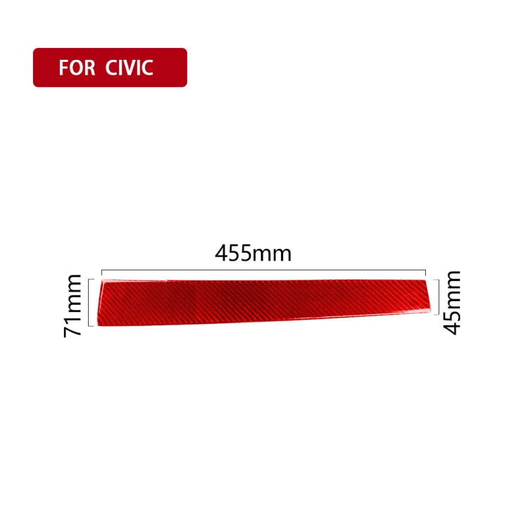 Car Carbon Fiber Central Control Decorative Sticker for Honda Tenth Generation Civic 2016-2019, Left Drive (Red) - In Car by buy2fix | Online Shopping UK | buy2fix