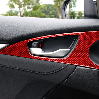 Car Carbon Fiber Door Handle Door Wrist Panel Decorative Sticker for Honda Tenth Generation Civic 2016-2019, Left and Right Drive Universal (Red) - In Car by buy2fix | Online Shopping UK | buy2fix