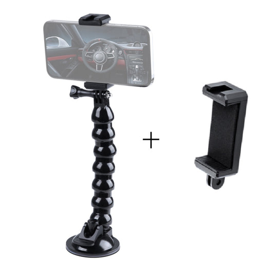 Extended Suction Cup Jaws Flex Clamp Mount with Cold Shoe Phone Clamp (Black) - DJI & GoPro Accessories by buy2fix | Online Shopping UK | buy2fix