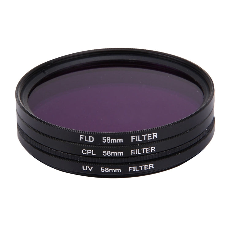 JUNESTAR 3 in 1 Proffesional 58mm Lens Filter(CPL + UV + FLD / Purple) for GoPro & Xiaomi Xiaoyi Yi Sport Action Camera - Lens Filter by JSR | Online Shopping UK | buy2fix