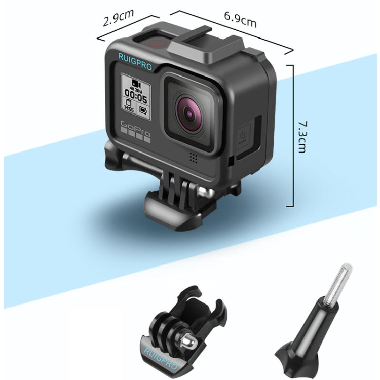 RUIGPRO for GoPro HERO8 Black Standard Border PC ABS Frame Mount Protective Case(Black) - DJI & GoPro Accessories by RUIGPRO | Online Shopping UK | buy2fix