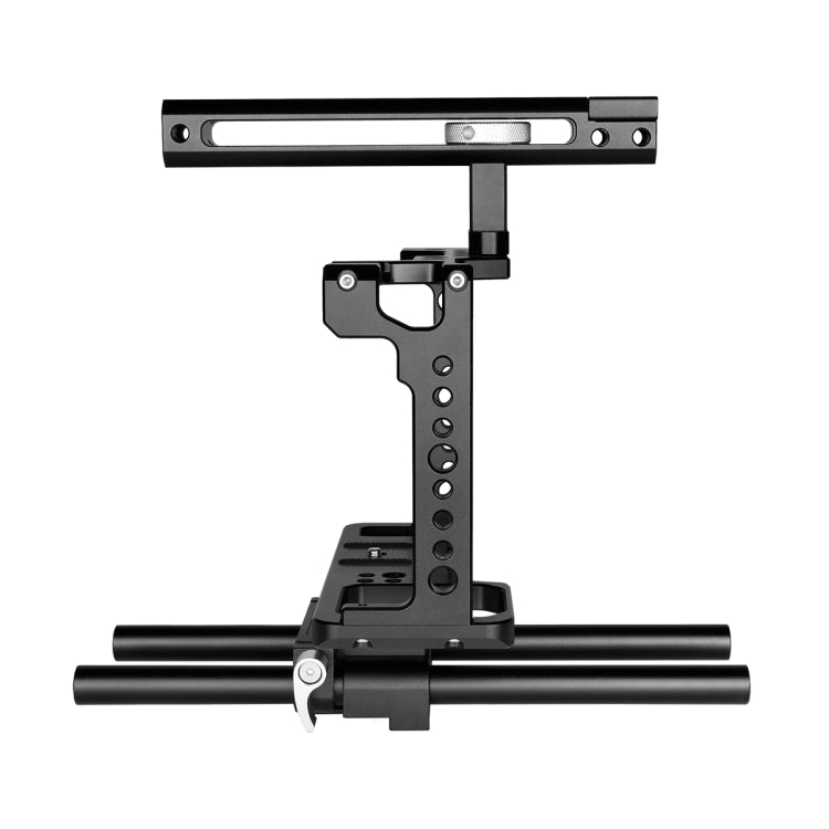 YELANGU C18 YLG0915A-C Video Camera Cage Stabilizer with Handle & Rail Rod Mount for Panasonic Lumix DC-S1H / DC-S1 / DC-S1R(Black) - Camera Accessories by YELANGU | Online Shopping UK | buy2fix