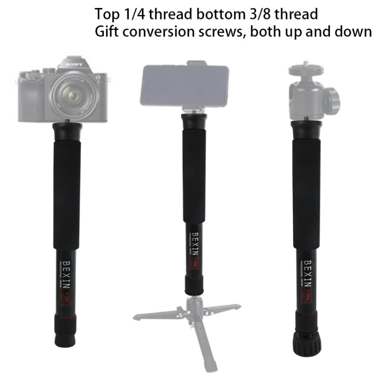 BEXIN P256A Portable Travel Outdoor DSLR Camera Aluminum Alloy Monopod Holder (Black) - Camera Accessories by BEXIN | Online Shopping UK | buy2fix