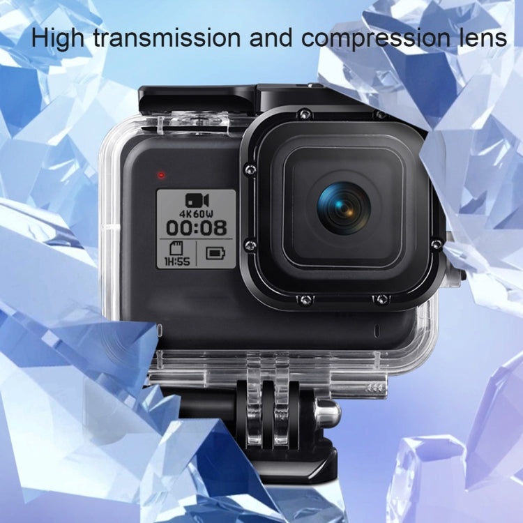 For GoPro HERO8 Black 45m Waterproof Housing Protective Case with Buckle Basic Mount & Screw & Floating Bobber Grip & Strap & Anti-Fog Inserts(Black) - DJI & GoPro Accessories by buy2fix | Online Shopping UK | buy2fix