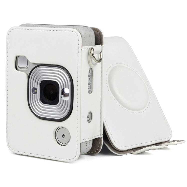 Full Body Camera Retro PU Leather Case Bag with Strap for FUJIFILM instax mini Liplay (White) - Camera Accessories by buy2fix | Online Shopping UK | buy2fix