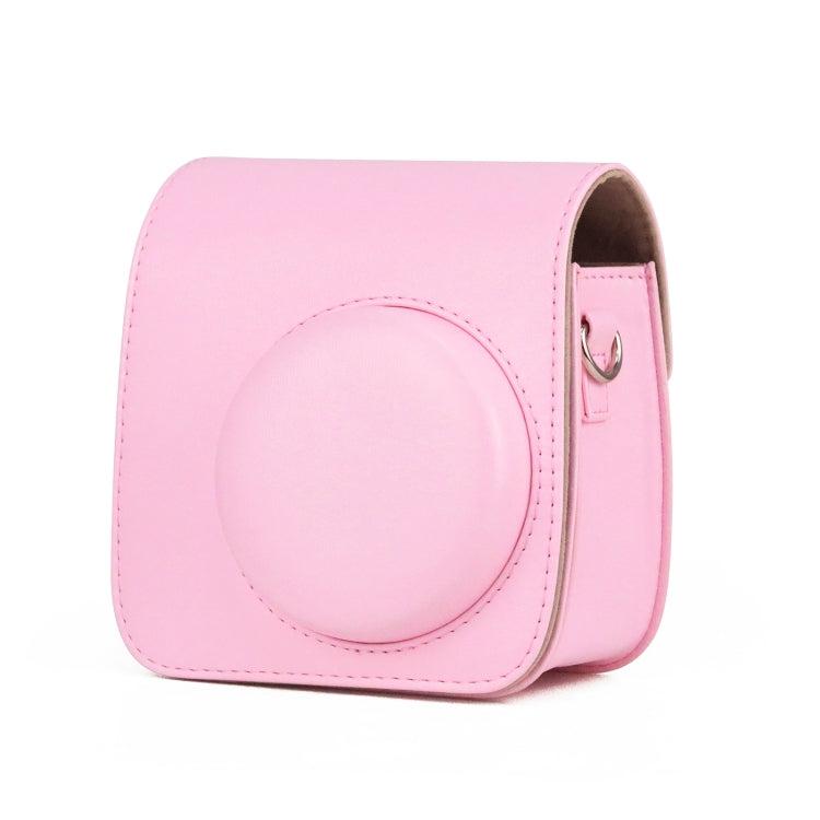 Retro Full Body PU Leather Case Camera  Bag with Strap for FUJIFILM instax mini 7+ (Pink) - Camera Accessories by buy2fix | Online Shopping UK | buy2fix