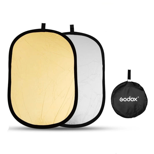 Godox FT01 2 in 1 Gold / Silver Oval Folding Reflector Board, Size: 100 x 150cm - Camera Accessories by Godox | Online Shopping UK | buy2fix