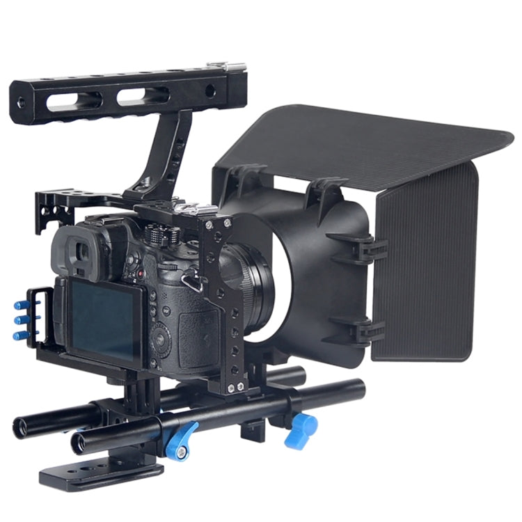 YELANGU YLG1105A Handle Video Camera Cage Stabilizer Kit with Matte Box & Follow Focus for Panasonic Lumix DMC-GH4 & G7 / Sony A7 & A7S & A7R & A7RII & A7SII - Camera Accessories by YELANGU | Online Shopping UK | buy2fix