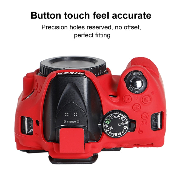Soft Silicone Protective Case for Nikon D5200 (Red) - Camera Accessories by buy2fix | Online Shopping UK | buy2fix