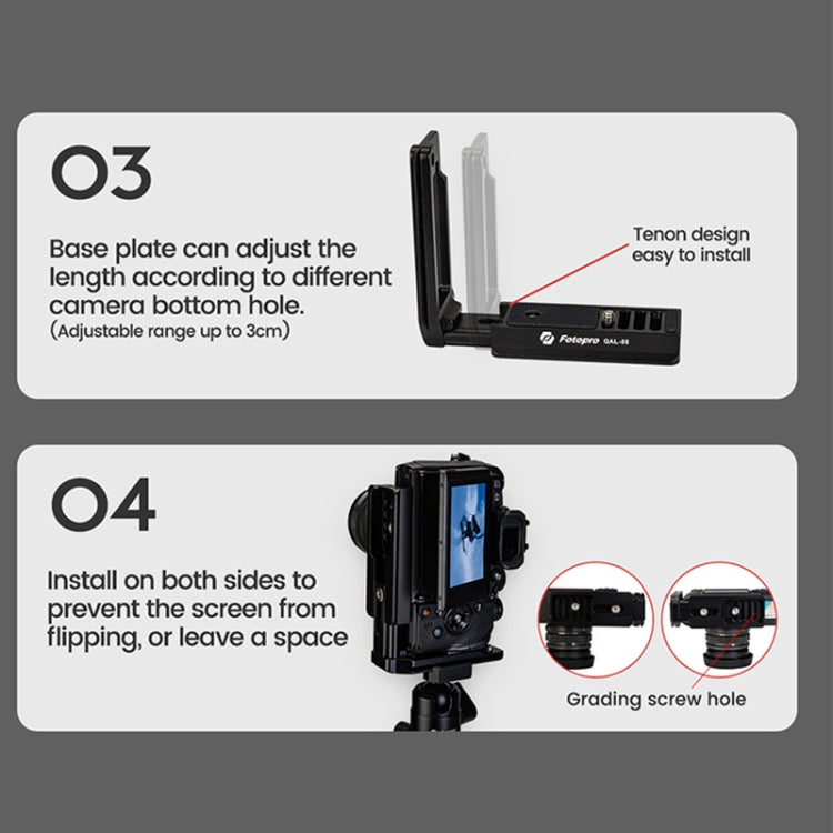 Fotopro QAL-88 2 in 1 Vertical Shoot 1 / 4 inch  Quick Release L Plate Bracket Base Holder(Black) - Camera Accessories by Fotopro | Online Shopping UK | buy2fix