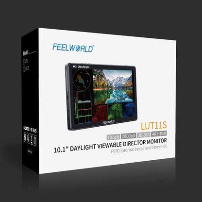 FEELWORLD LUT11S 10.1 inch Ultra High Bright 2000nit Touch Screen DSLR Camera Field Monitor, 3G-SDI 4K HDMI Input Output 1920 x 1200 IPS Panel(EU Plug) - Camera Accessories by FEELWORLD | Online Shopping UK | buy2fix