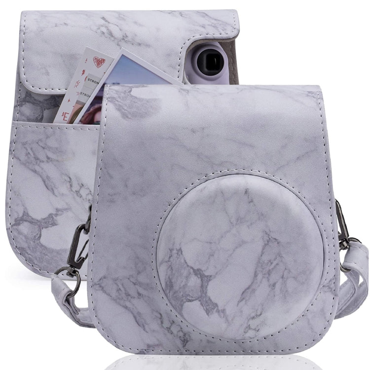 For FUJIFILM instax mini 11 / 9 / 8 Marble Full Body Leather Case Camera Bag with Strap - Leather Bag by buy2fix | Online Shopping UK | buy2fix