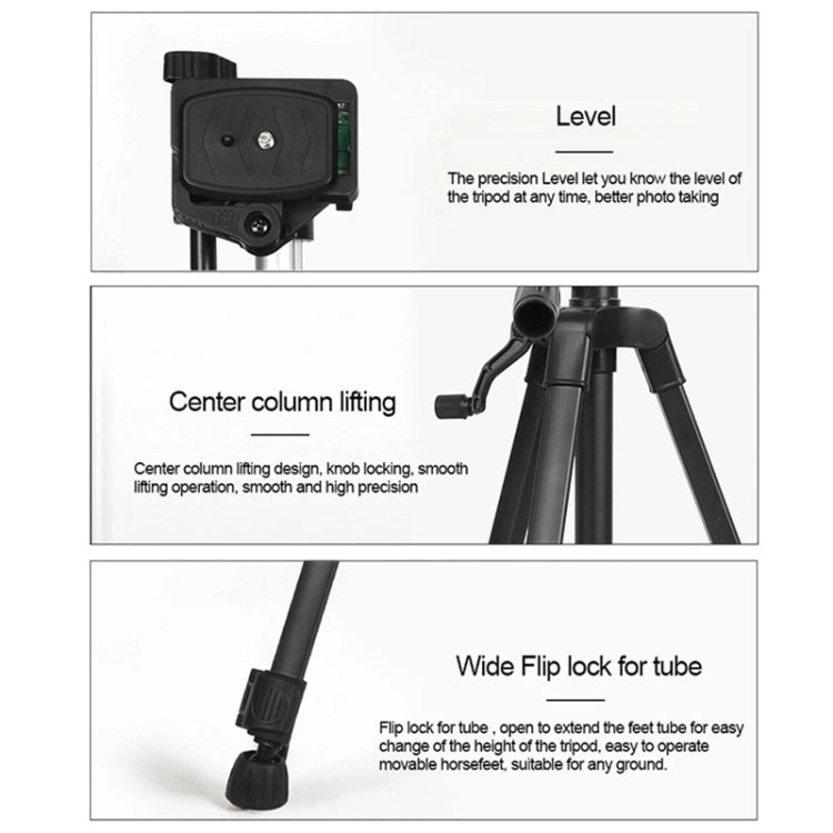 3388 1.3m Portable Phone Live Selfie Tripod DV SLR Camera Stand (Black) - Tripods by buy2fix | Online Shopping UK | buy2fix