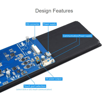 WAVESHARE 11.9 inch Capacitive Touch Display For Raspberry Pi, 320 x 1480, IPS, DSI Interface - Consumer Electronics by WAVESHARE | Online Shopping UK | buy2fix