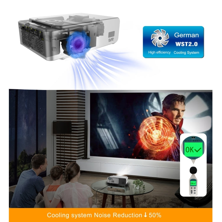 T6 2000ANSI Lumens 1080P LCD Mini Theater Projector, Phone Version, EU Plug(Red) - Consumer Electronics by buy2fix | Online Shopping UK | buy2fix