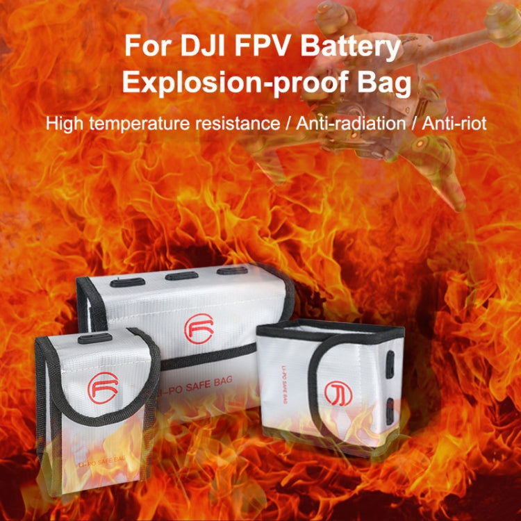 RCSTQ for DJI FPV Combo 2 x Batteries Li-Po Safe Explosion-proof Storage Bag(Silver) - DJI & GoPro Accessories by RCSTQ | Online Shopping UK | buy2fix