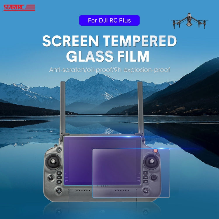 For DJI RC Plus with Screen STARTRC 2pcs Frosted Purple Eye Protection Tempered Glass Film - Others by STARTRC | Online Shopping UK | buy2fix
