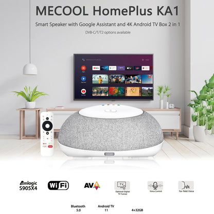 MECOOL KA1 Smart TV Speaker Android 11 TV Box with Remote Control, Amlogic S905X4 Quad Core Cortex-A55, 4GB+32GB, Dual-Band / Bluetooth / Ethernet / OTT(AU Plug) - Amlogic S905 by MECOOL | Online Shopping UK | buy2fix