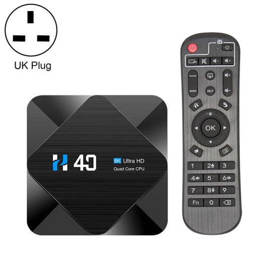 H40 4K Ultra HD Smart TV BOX Android 10.0 Media Player with Remote Control, Quad-core, RAM: 4GB, ROM: 64GB(UK Plug) - Amlogic S905 by buy2fix | Online Shopping UK | buy2fix
