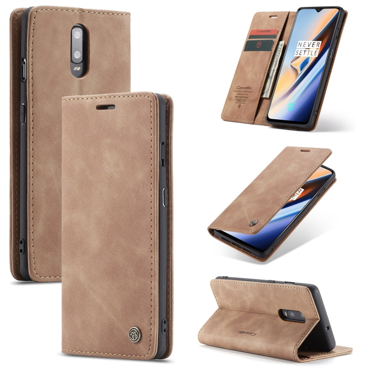 CaseMe-013 Multifunctional Horizontal Flip Leather Case with Card Slot & Holder for OnePlus 7(Brown) - OnePlus Cases by CaseMe | Online Shopping UK | buy2fix