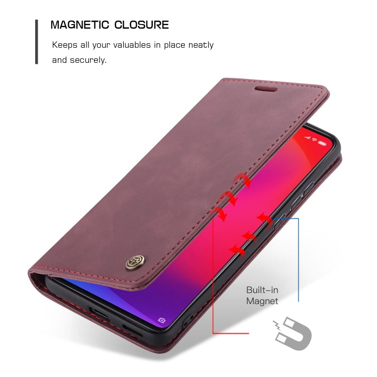 CaseMe-013 Multi-functional Retro Frosted Horizontal Flip Leather Case with Card Slot & Holder & Wallet For Xiaomi Mi 9T Pro / Redmi K20 Pro / Xiaomi Mi 9T / Redmi K20(Wine Red) - Xiaomi Accessories by CaseMe | Online Shopping UK | buy2fix