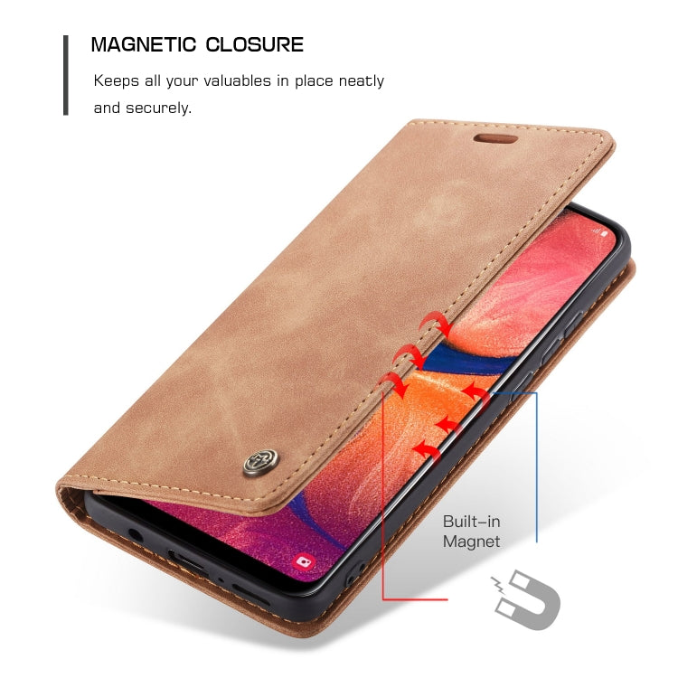 CaseMe-013 Multi-functional Retro Frosted Horizontal Flip Leather Case with Card Slot & Holder & Wallet For Galaxy A20e(Brown) - Galaxy Phone Cases by CaseMe | Online Shopping UK | buy2fix