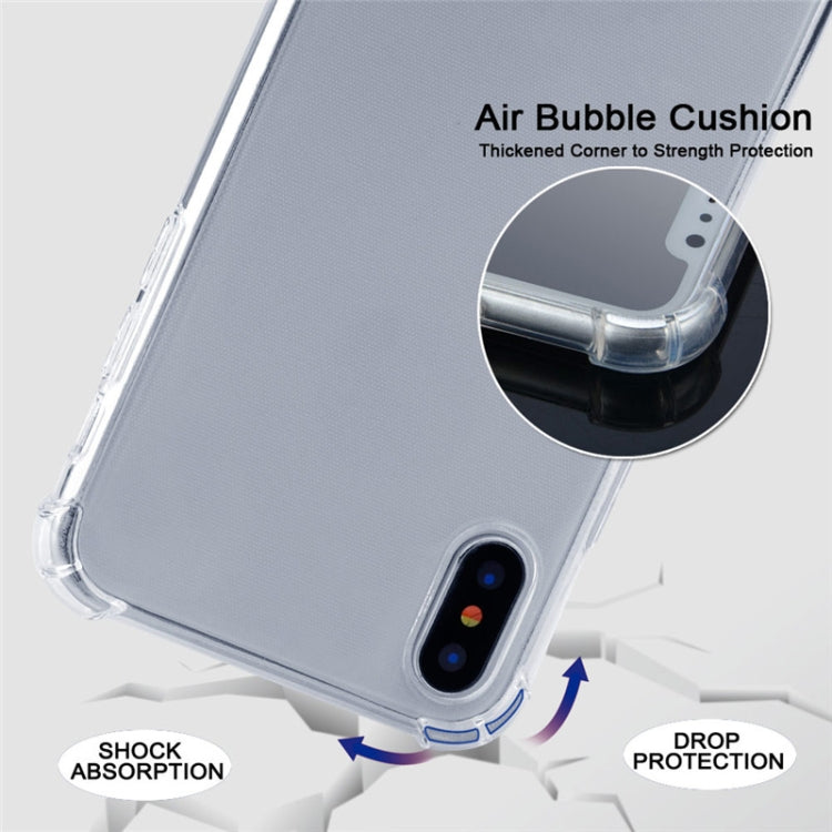 For iPhone XR Four-Corner Anti-Fall Transparent TPU Mobile Phone Case With Lanyard(Beige) - Apple Accessories by buy2fix | Online Shopping UK | buy2fix