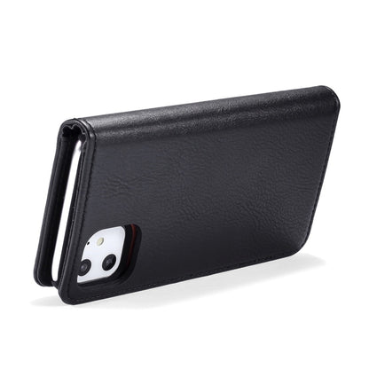 For iPhone 11 DG.MING Crazy Horse Texture Flip Detachable Magnetic Leather Case with Holder & Card Slots & Wallet (Black) - iPhone 11 Cases by DG.MING | Online Shopping UK | buy2fix