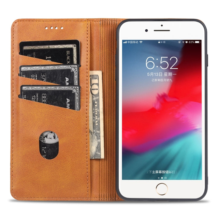 AZNS Magnetic Calf Texture Horizontal Flip Leather Case with Card Slots & Holder & Wallet For iPhone 8 / 7(Red) - More iPhone Cases by AZNS | Online Shopping UK | buy2fix