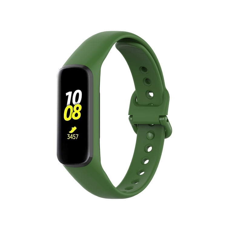 For Samsung Galaxy Fit 2 Silicone Watch Band(Dark Green) - Smart Wear by buy2fix | Online Shopping UK | buy2fix