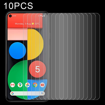 For Google Pixel 5 10 PCS 0.26mm 9H 2.5D Tempered Glass Film - Mobile Accessories by buy2fix | Online Shopping UK | buy2fix