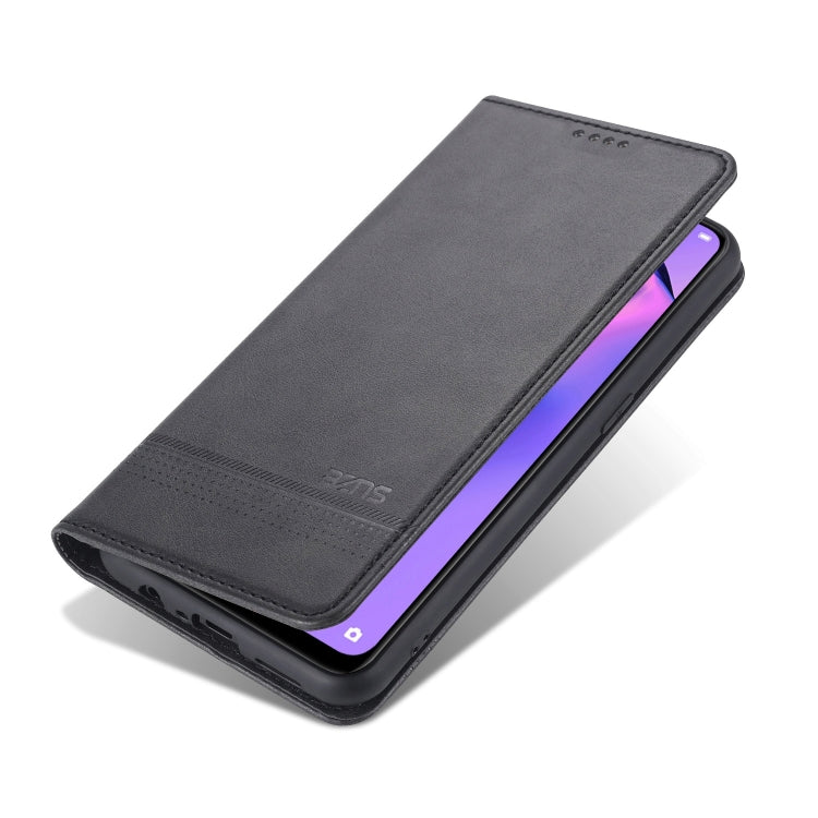 For Oppo Reno5 5G AZNS Magnetic Calf Texture Horizontal Flip Leather Case with Card Slots & Holder & Wallet(Black) - OPPO Cases by AZNS | Online Shopping UK | buy2fix