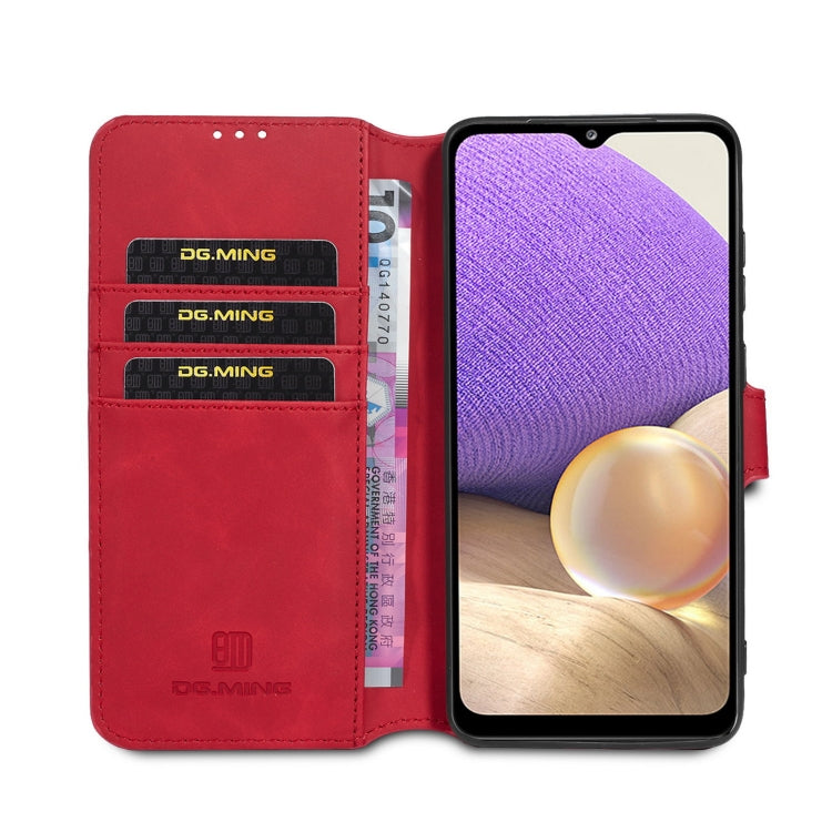 For samsung Galaxy A32 5G DG.MING Retro Oil Side Horizontal Flip Leather Case with Holder & Card Slots & Wallet(Red) - Galaxy Phone Cases by DG.MING | Online Shopping UK | buy2fix