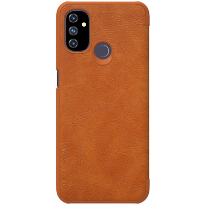 For OnePlus Nord N100 NILLKIN QIN Series Crazy Horse Texture Horizontal Flip Leather Case with Card Slot(Brown) - OnePlus Cases by NILLKIN | Online Shopping UK | buy2fix