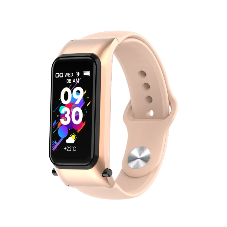 X4 1.14 inch HD Screen Bluetooth Earphone Smart Bracelet, Support Sleep Monitoring / Body Temperature Monitoring / Heart Rate Monitoring(Rose Gold) - Smart Wear by buy2fix | Online Shopping UK | buy2fix