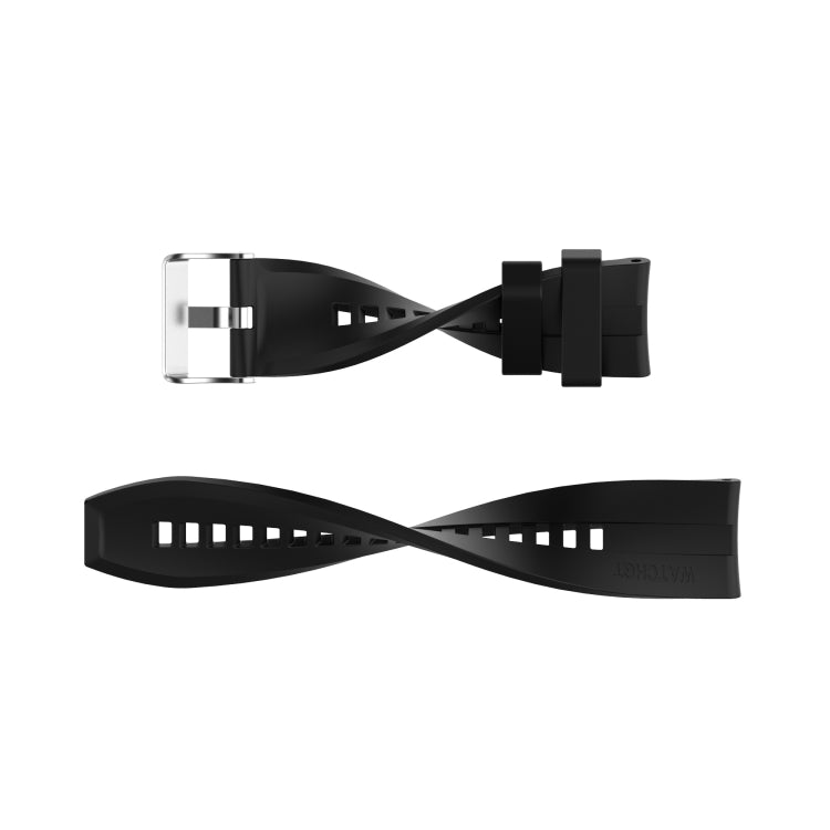 For Amazfit GTS 2e / GTS 2 20mm Silicone Watch Band with Silver Buckle(Black) - Watch Bands by buy2fix | Online Shopping UK | buy2fix