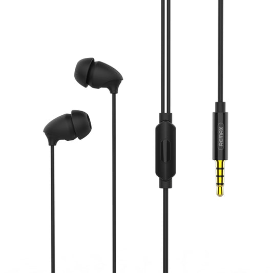 REMAX RM-588 In-Ear Stereo Sleep Earphone with Wire Control & MIC & Support Hands-free(Black) - Normal Style Earphone by REMAX | Online Shopping UK | buy2fix