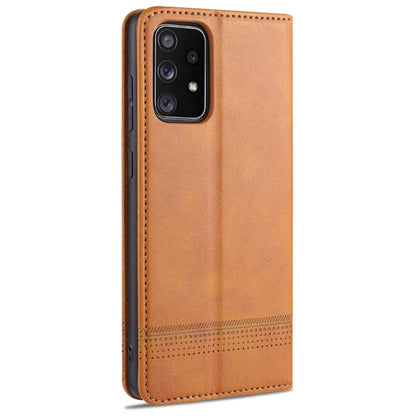 For Samsung Galaxy A52 5G / 4G AZNS Magnetic Calf Texture Horizontal Flip Leather Case with Card Slots & Holder & Wallet(Light Brown) - Galaxy Phone Cases by AZNS | Online Shopping UK | buy2fix