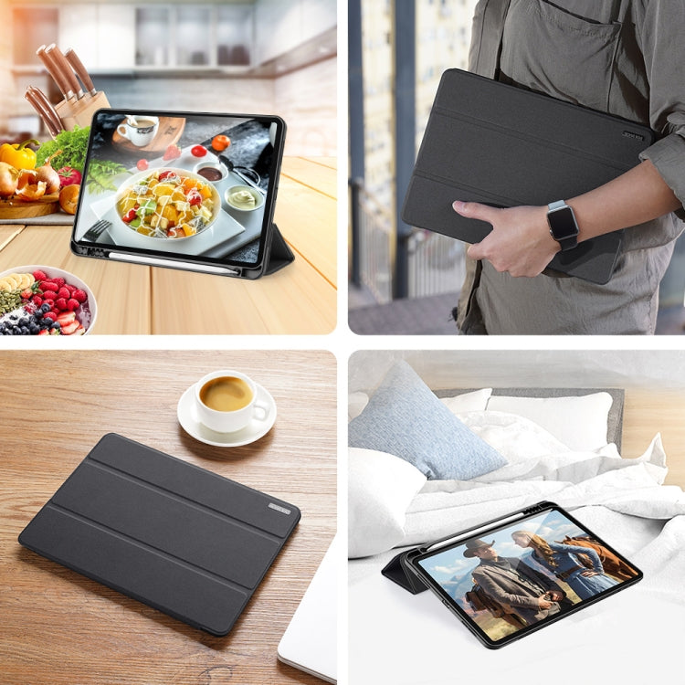 For iPad Pro 11 2022 / 2021 / 2020 DUX DUCIS Domo Series Horizontal Flip Magnetic TPU + PU Leather Tablet Case with Three-folding Holder & Pen Slot & Sleep / Wake-up Function(Black) - iPad Pro 11 (2022/2021) Cases by DUX DUCIS | Online Shopping UK | buy2fix