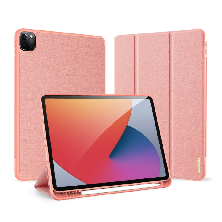 For iPad Pro 11 2022 / 2021 / 2020 DUX DUCIS Domo Series Horizontal Flip Magnetic TPU + PU Leather Tablet Case with Three-folding Holder & Pen Slot & Sleep / Wake-up Function(Pink) - iPad Pro 11 (2022/2021) Cases by DUX DUCIS | Online Shopping UK | buy2fix