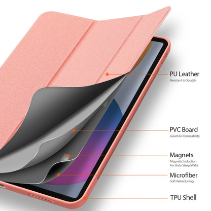 For iPad Pro 11 2022 / 2021 / 2020 DUX DUCIS Domo Series Horizontal Flip Magnetic TPU + PU Leather Tablet Case with Three-folding Holder & Pen Slot & Sleep / Wake-up Function(Pink) - iPad Pro 11 (2022/2021) Cases by DUX DUCIS | Online Shopping UK | buy2fix