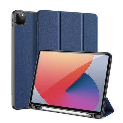 For iPad Pro 11 2022 / 2021 / 2020 DUX DUCIS Domo Series Horizontal Flip Magnetic TPU + PU Leather Tablet Case with Three-folding Holder & Pen Slot & Sleep / Wake-up Function(Blue) - iPad Pro 11 (2022/2021) Cases by DUX DUCIS | Online Shopping UK | buy2fix