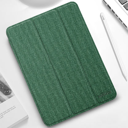 For iPad Pro 11 2022 / 2021 / 2020 Mutural YASHI Series TPU + PU Cloth Pattern Texture Horizontal Flip Leather Tablet Case with Three-folding Holder & Pen Slot & Wake-up / Sleep Function(Green) - iPad Pro 11 (2022/2021) Cases by Mutural | Online Shopping UK | buy2fix