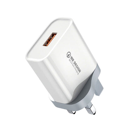 WK WP-U57 Max 18W Maxspeed QC3.0 Fast Charger + USB to 8 Pin Data Cable, Plug Type:UK Plug - Apple Accessories by WK | Online Shopping UK | buy2fix