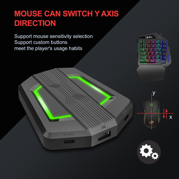 HXSJ P6+V100+A869 Keyboard Mouse Converter + One-handed Keyboard + Gaming Mouse Set - Wired Mice by HXSJ | Online Shopping UK | buy2fix