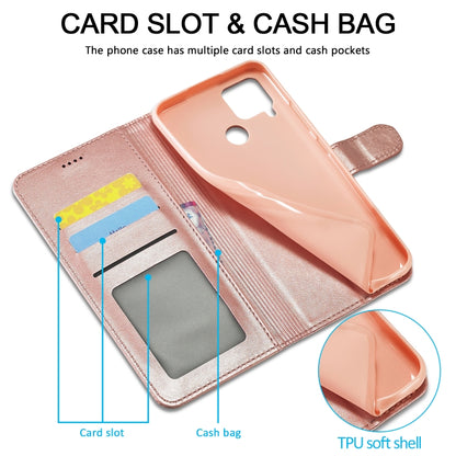 For OPPO Realme C15 / C12 / C25 LC.IMEEKE Calf Texture Horizontal Flip Leather Case, with Holder & Card Slots & Wallet(Rose Gold) - Realme Cases by LC.IMEEKE | Online Shopping UK | buy2fix