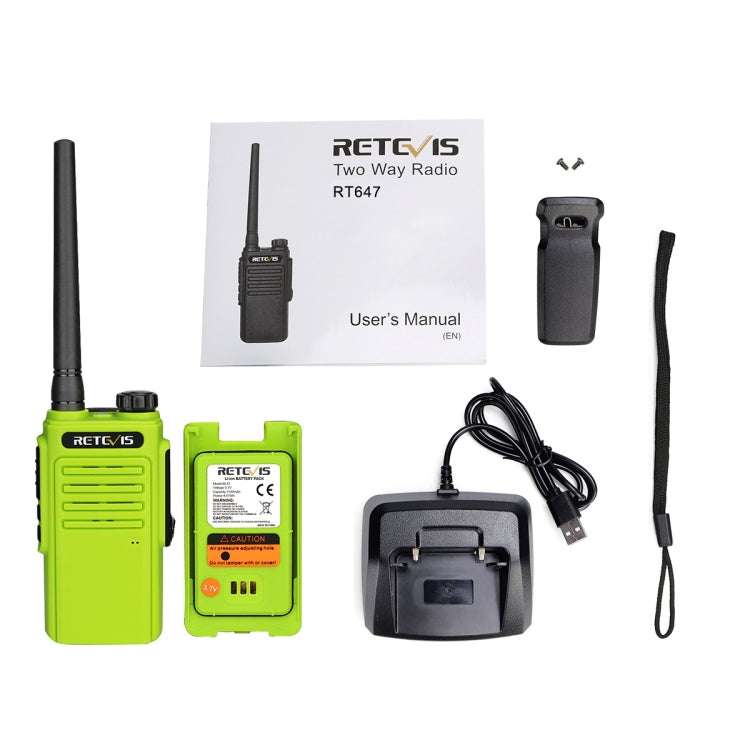 RETEVIS RT47 PMR446 16CHS IP67 Waterproof FRS Two Way Radio Handheld Walkie Talkie, EU Plug(Green) - Handheld Walkie Talkie by RETEVIS | Online Shopping UK | buy2fix